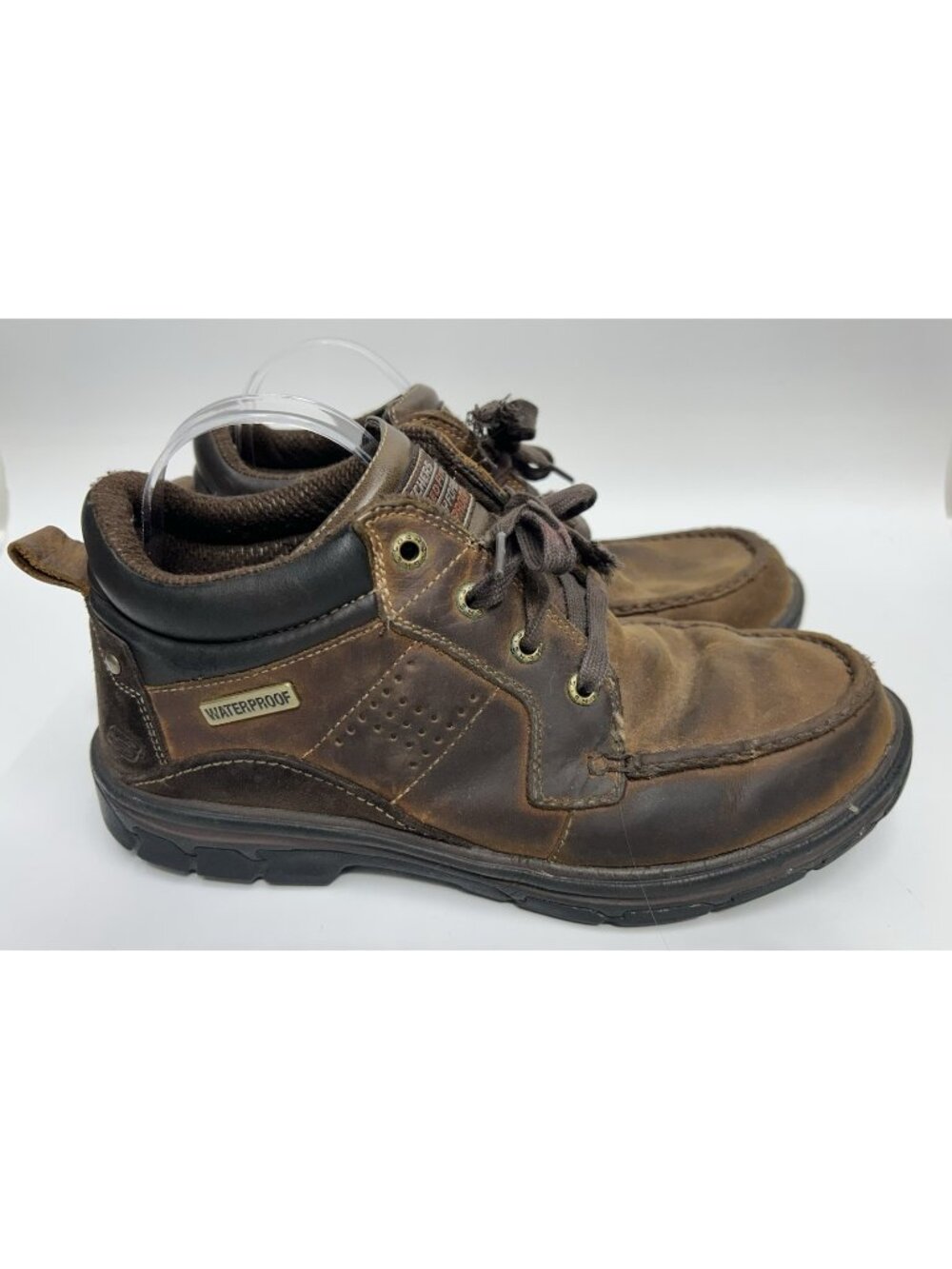 Skechers Segment Melego Chukka Men Size 8.5 Brown Waterproof Relaxed Moc Toe